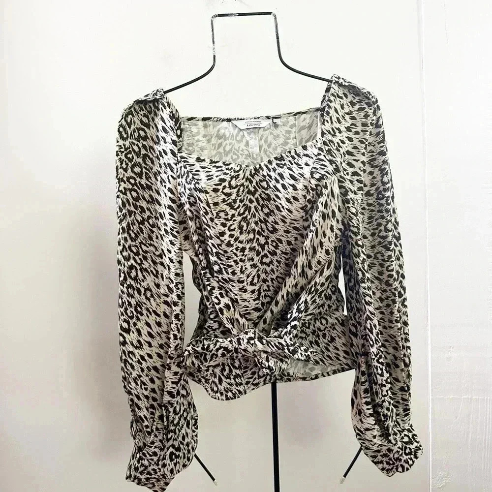 & Other stories tie‎ waist leopard printed blouse